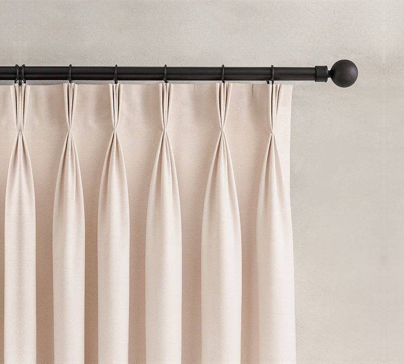 Pinch Pleat — Triple curtain header