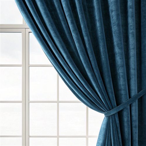 Blue velvet curtain