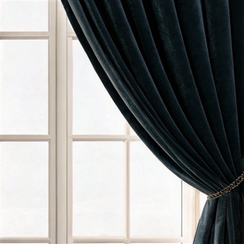 Dark navy velvet curtain