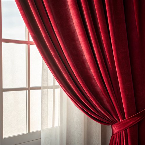 Red velvet curtain